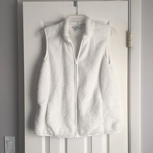 NWOT Croft & Barrow White Faux Fur Teddy Vest